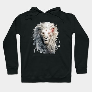 Lion Portrait Animal Painting Wildlife Outdoors Adventure Hoodie